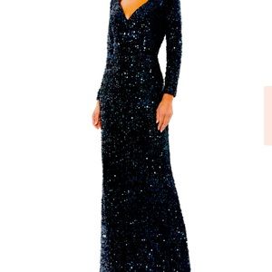 MacDuggal Sequin Gown -Midnight Blue
